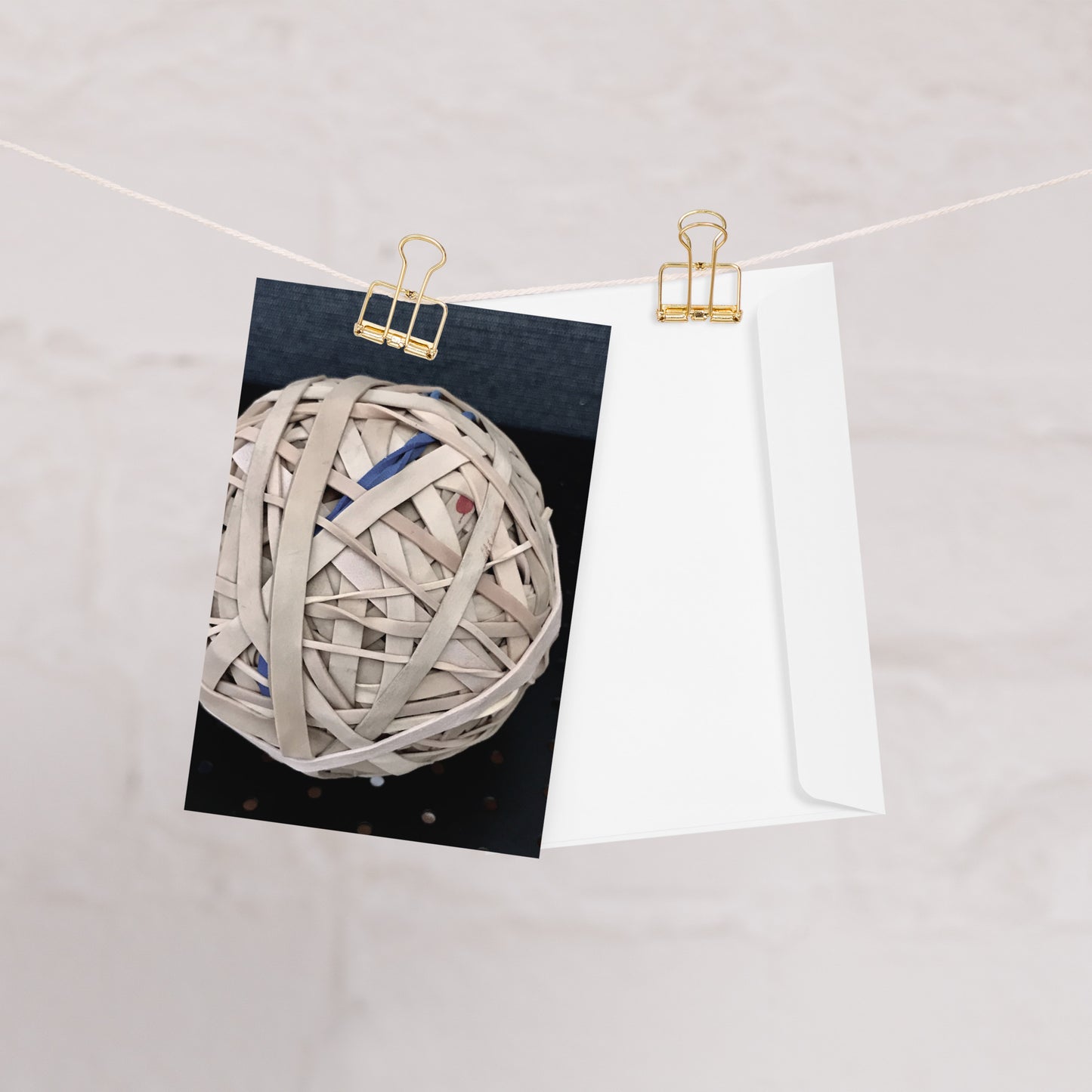 Rubber band ball card