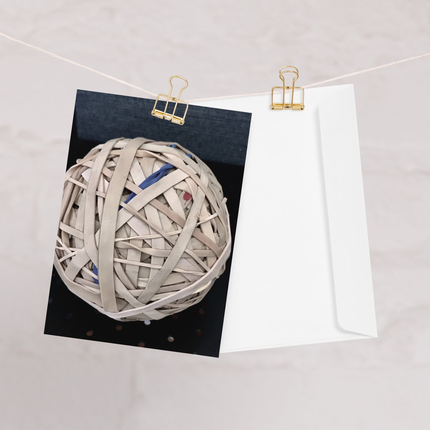 Rubber band ball card